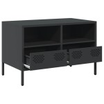 vidaXL Dulap TV, negru, 68x39x43,5 cm, oțel laminat la rece vidaXL Dulap TV, negru, 68x39x43,5 cm, oțel laminat la rece