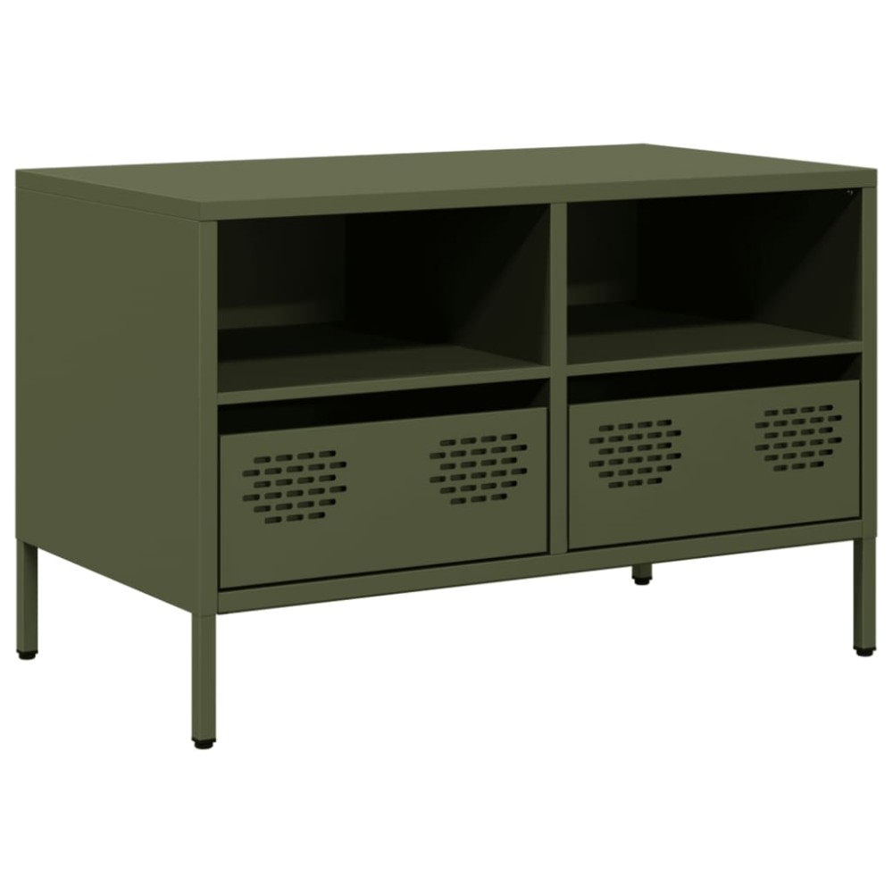 vidaXL Dulap TV, verde măsliniu, 68x39x43,5 cm, oțel laminat la rece