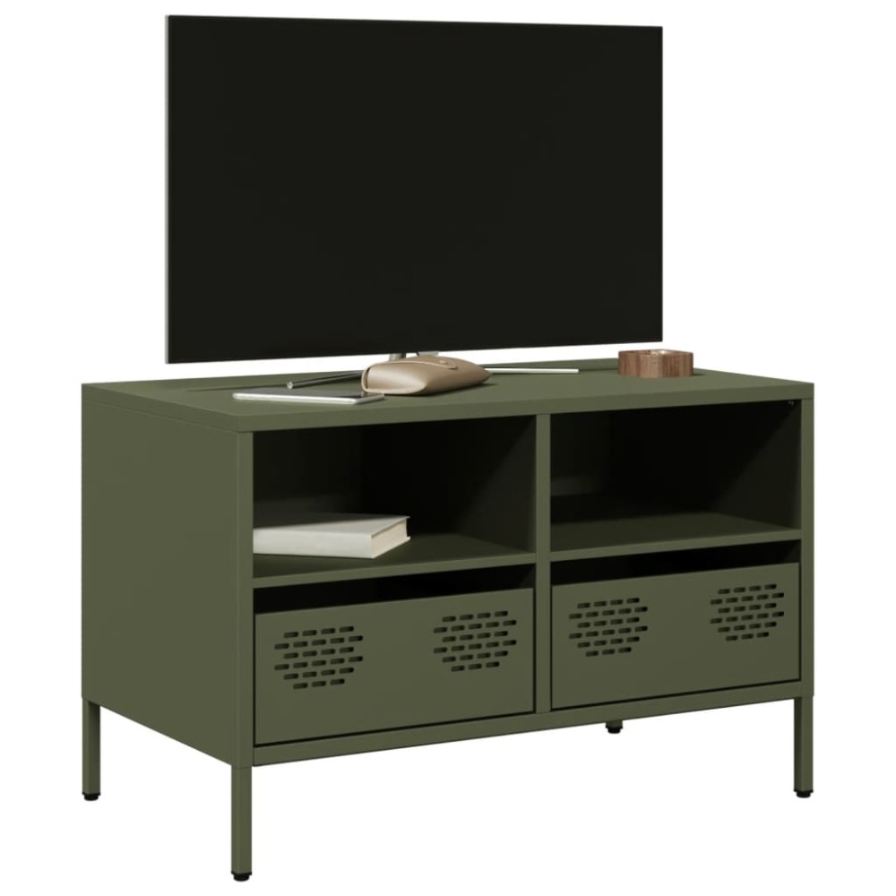 vidaXL Dulap TV, verde măsliniu, 68x39x43,5 cm, oțel laminat la rece