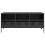 vidaXL Dulap TV, negru, 101,5x39x43,5 cm, oțel laminat la rece