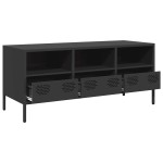 vidaXL Dulap TV, negru, 101,5x39x43,5 cm, oțel laminat la rece