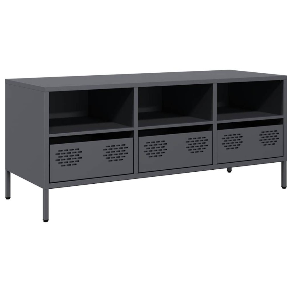 vidaXL Dulap TV, antracit, 101,5x39x43,5 cm, oțel laminat la rece