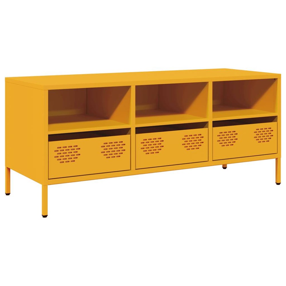 vidaXL Dulap TV, galben muștar, 101,5x39x43,5 cm, oțel laminat la rece
