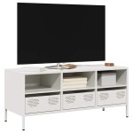 vidaXL Dulap TV, alb, 101,5x39x43,5 cm, oțel laminat la rece