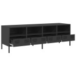 vidaXL Dulap TV, negru, 135x39x43,5 cm, oțel laminat la rece