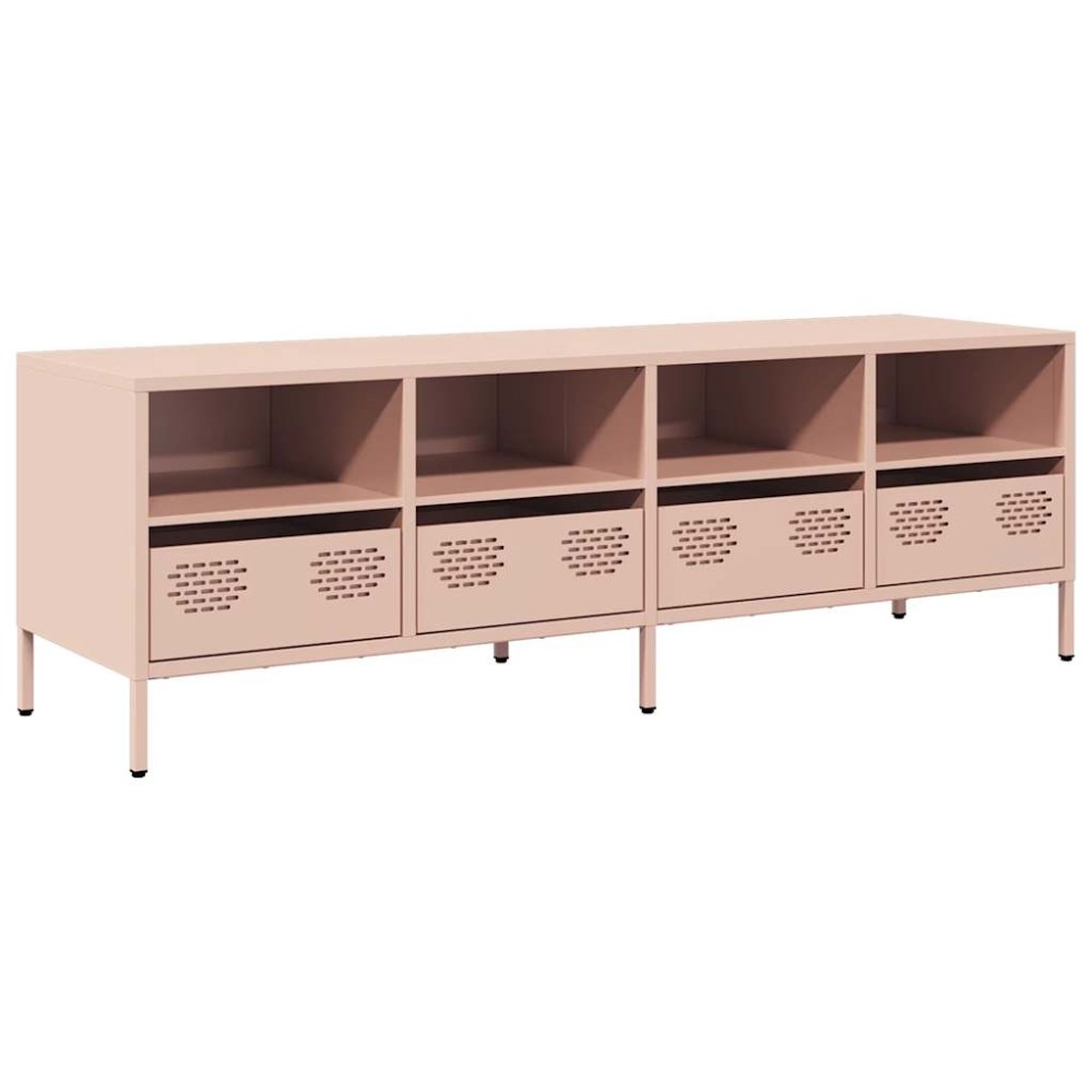 vidaXL Dulap TV, roz, 135x39x43,5 cm, oțel laminat la rece