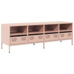 vidaXL Dulap TV, roz, 135x39x43,5 cm, oțel laminat la rece vidaXL Dulap TV, roz, 135x39x43,5 cm, oțel laminat la rece