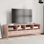 vidaXL Dulap TV, roz, 135x39x43,5 cm, oțel laminat la rece vidaXL Dulap TV, roz, 135x39x43,5 cm, oțel laminat la rece