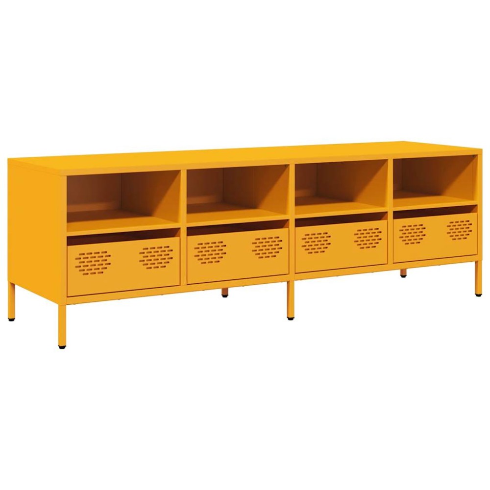 vidaXL Dulap TV, galben muștar, 135x39x43,5 cm, oțel laminat la rece