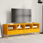 vidaXL Dulap TV, galben muștar, 135x39x43,5 cm, oțel laminat la rece