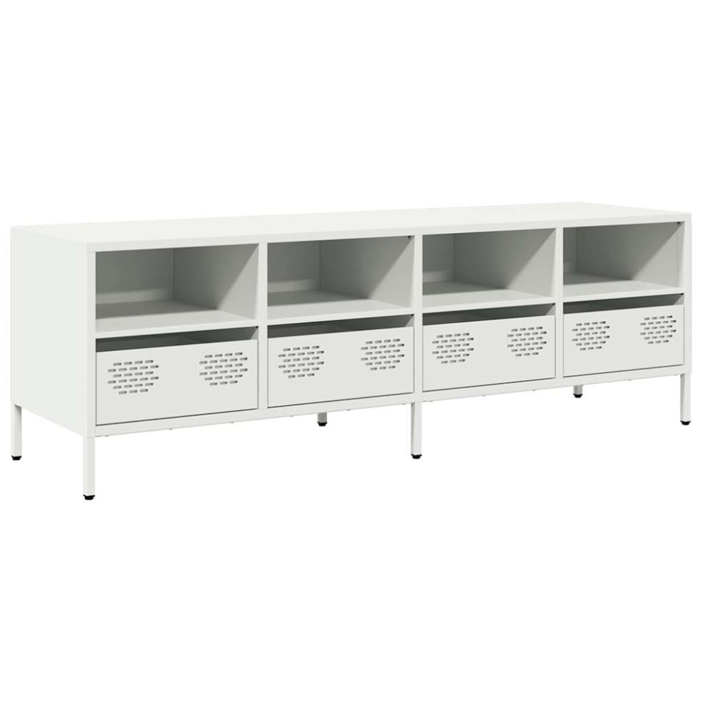 vidaXL Dulap TV, alb, 135x39x43,5 cm, oțel laminat la rece