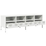 vidaXL Dulap TV, alb, 135x39x43,5 cm, oțel laminat la rece vidaXL Dulap TV, alb, 135x39x43,5 cm, oțel laminat la rece