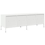 vidaXL Dulap TV, alb, 135x39x43,5 cm, oțel laminat la rece vidaXL Dulap TV, alb, 135x39x43,5 cm, oțel laminat la rece