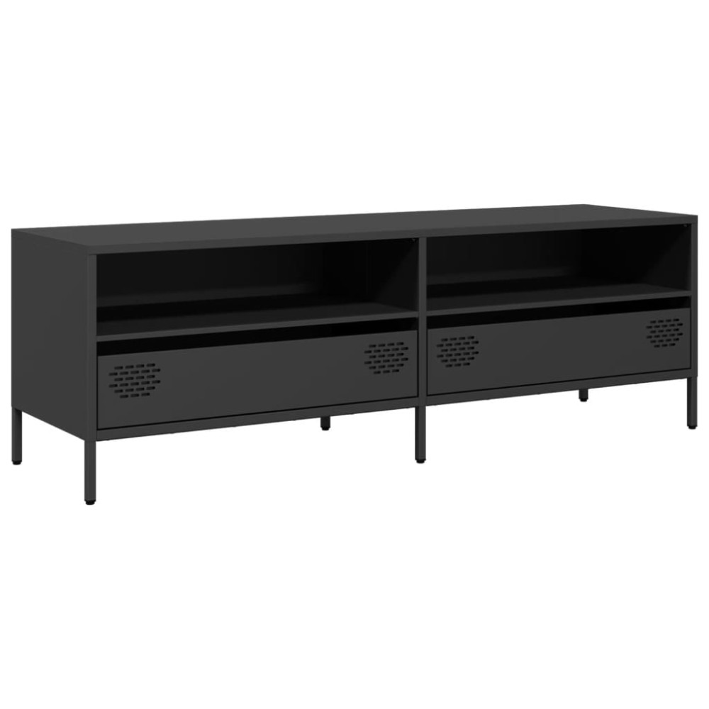 vidaXL Dulap TV, negru, 135x39x43,5 cm, oțel laminat la rece