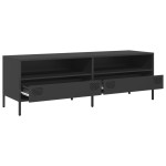 vidaXL Dulap TV, negru, 135x39x43,5 cm, oțel laminat la rece