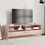 vidaXL Dulap TV, roz, 135x39x43,5 cm, oțel laminat la rece vidaXL Dulap TV, roz, 135x39x43,5 cm, oțel laminat la rece