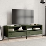 vidaXL Dulap TV, verde măsliniu, 135x39x43,5 cm, oțel laminat la rece vidaXL Dulap TV, verde măsliniu, 135x39x43,5 cm, oțel laminat la rece