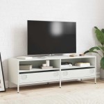 vidaXL Dulap TV, alb, 135x39x43,5 cm, oțel laminat la rece vidaXL Dulap TV, alb, 135x39x43,5 cm, oțel laminat la rece