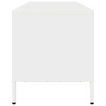 vidaXL Dulap TV, alb, 135x39x43,5 cm, oțel laminat la rece vidaXL Dulap TV, alb, 135x39x43,5 cm, oțel laminat la rece