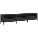vidaXL Dulap TV, negru, 202x39x43,5 cm, oțel laminat la rece vidaXL Dulap TV, negru, 202x39x43,5 cm, oțel laminat la rece