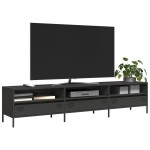 vidaXL Dulap TV, negru, 202x39x43,5 cm, oțel laminat la rece vidaXL Dulap TV, negru, 202x39x43,5 cm, oțel laminat la rece