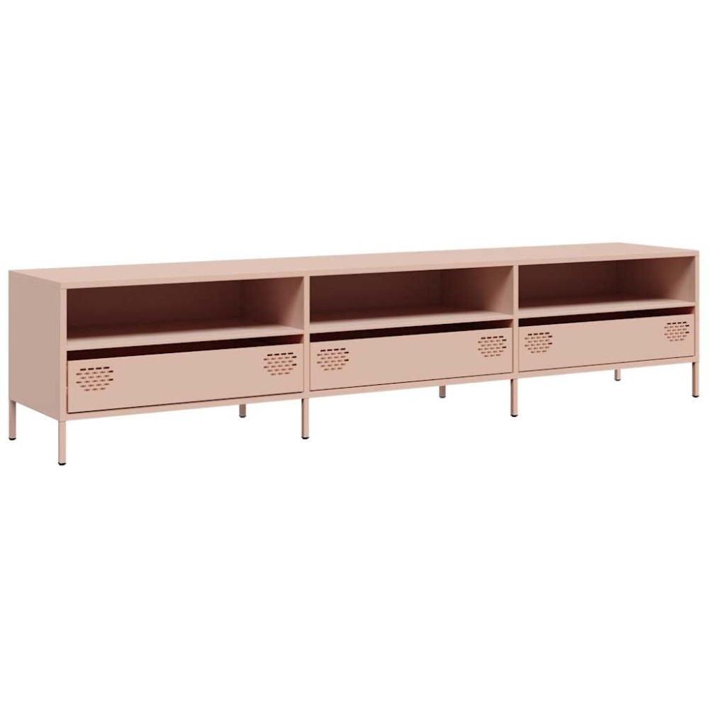 vidaXL Dulap TV, roz, 202x39x43,5 cm, oțel laminat la rece