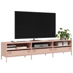 vidaXL Dulap TV, roz, 202x39x43,5 cm, oțel laminat la rece vidaXL Dulap TV, roz, 202x39x43,5 cm, oțel laminat la rece
