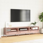 vidaXL Dulap TV, roz, 202x39x43,5 cm, oțel laminat la rece vidaXL Dulap TV, roz, 202x39x43,5 cm, oțel laminat la rece