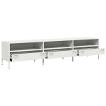 vidaXL Dulap TV, alb, 202x39x43,5 cm, oțel laminat la rece vidaXL Dulap TV, alb, 202x39x43,5 cm, oțel laminat la rece