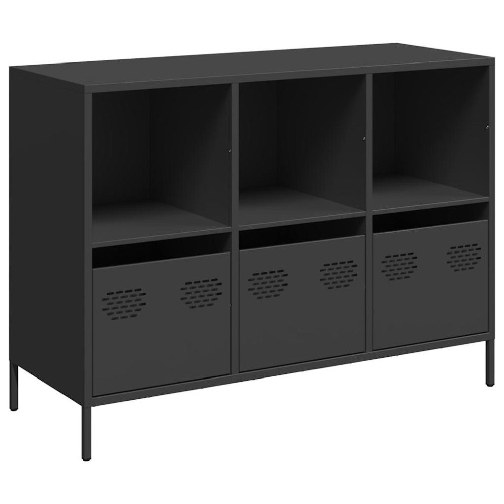 vidaXL Dulap, negru, 101,5x39x73,5 cm, oțel laminat la rece