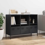 vidaXL Dulap, negru, 101,5x39x73,5 cm, oțel laminat la rece