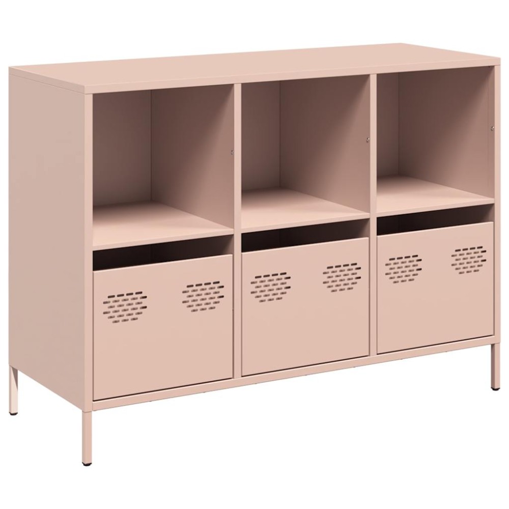 vidaXL Dulap, roz, 101,5x39x73,5 cm, oțel laminat la rece