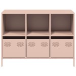 vidaXL Dulap, roz, 101,5x39x73,5 cm, oțel laminat la rece