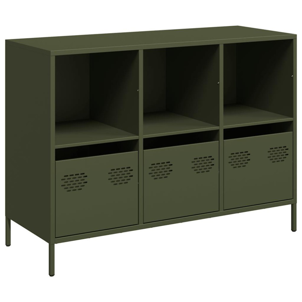vidaXL Dulap, verde măsliniu, 101,5x39x73,5 cm, oțel laminat la rece