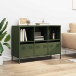 vidaXL Dulap, verde măsliniu, 101,5x39x73,5 cm, oțel laminat la rece