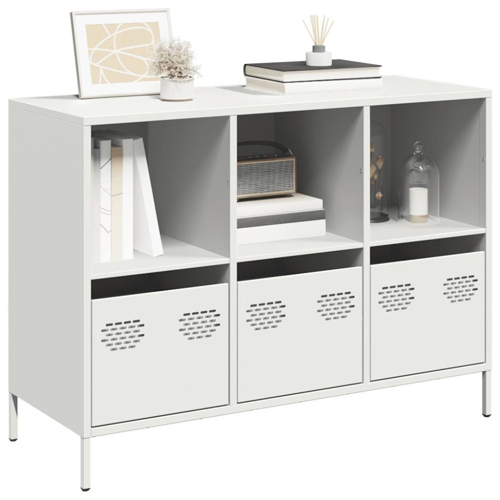 vidaXL Dulap, alb, 101,5x39x73,5 cm, oțel laminat la rece