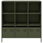 vidaXL Dulap înalt, verde măsliniu, 101,5x39x103,5 cm, oțel