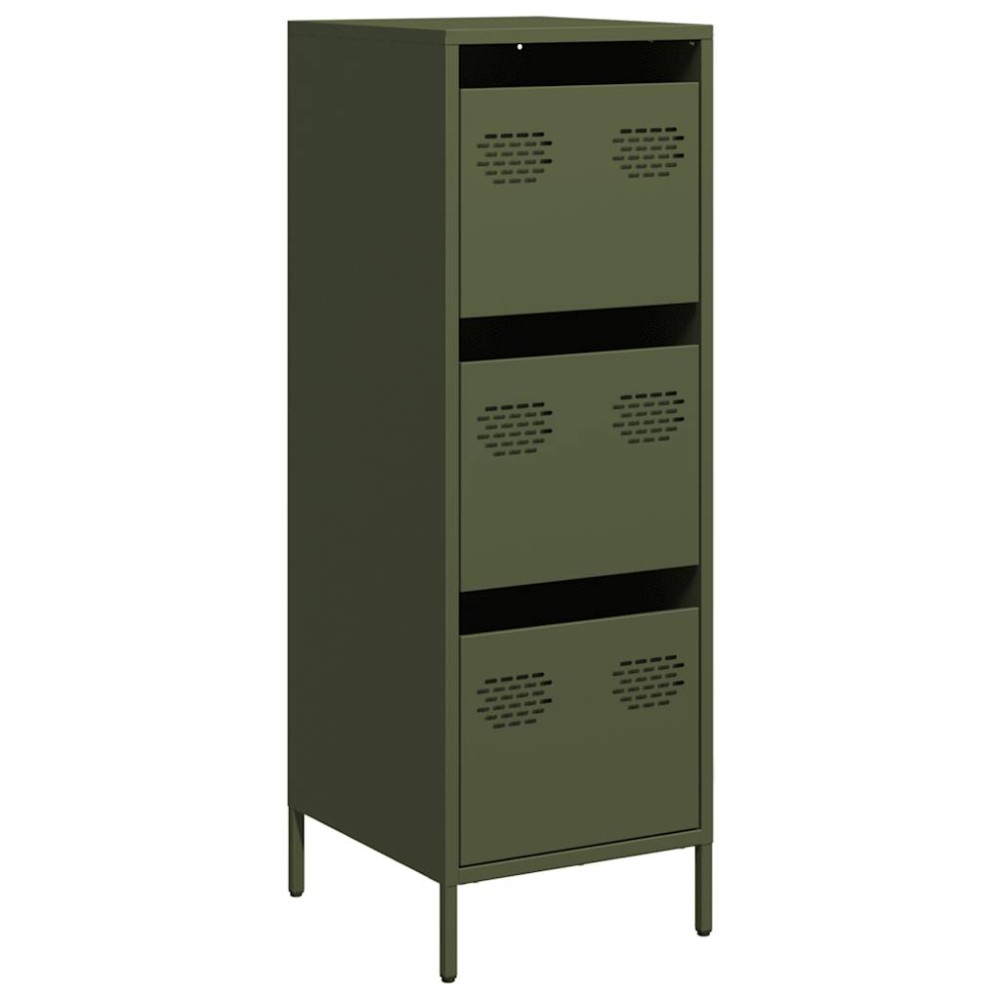 vidaXL Dulap înalt verde măslină 39x35x103,5 cm oțel