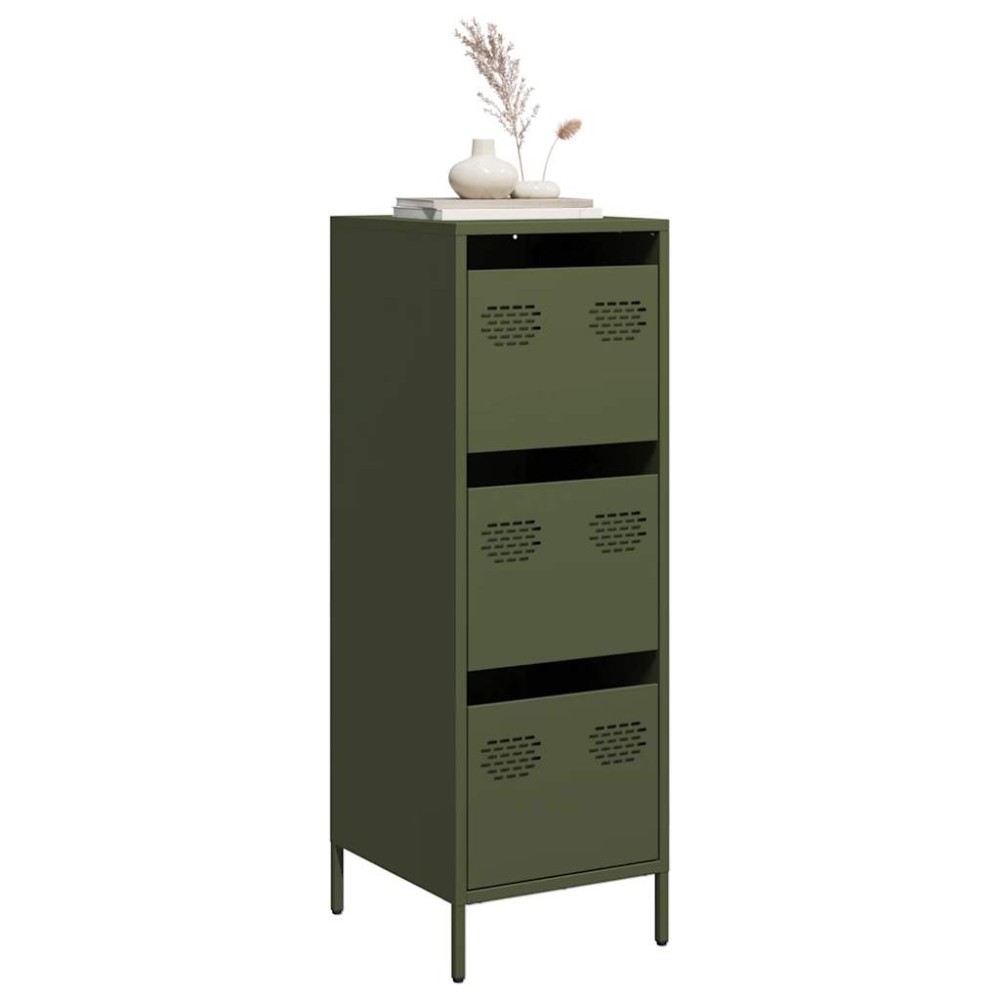 vidaXL Dulap înalt verde măslină 39x35x103,5 cm oțel