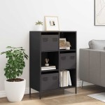 vidaXL Dulap înalt, negru, 68x39x103,5 cm, oțel