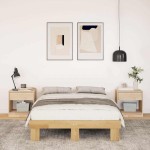vidaXL Cadru de pat fără saltea 120x200 cm din lemn masiv de stejar vidaXL Cadru de pat fără saltea 120x200 cm din lemn masiv de stejar