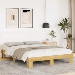 vidaXL Cadru de pat fără saltea 140x200 cm din lemn masiv de stejar vidaXL Cadru de pat fără saltea 140x200 cm din lemn masiv de stejar