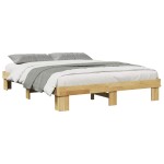 vidaXL Cadru de pat fără saltea 140x200 cm din lemn masiv de stejar vidaXL Cadru de pat fără saltea 140x200 cm din lemn masiv de stejar