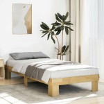 vidaXL Cadru de pat fără saltea 75x190 cm din lemn masiv de stejar vidaXL Cadru de pat fără saltea 75x190 cm din lemn masiv de stejar