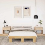 vidaXL Cadru de pat fără saltea 120x190 cm din lemn masiv de stejar vidaXL Cadru de pat fără saltea 120x190 cm din lemn masiv de stejar
