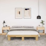 vidaXL Cadru de pat fără saltea 135x190 cm din lemn masiv de stejar vidaXL Cadru de pat fără saltea 135x190 cm din lemn masiv de stejar