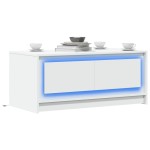 vidaXL Măsuță de cafea cu lumini LED, alb, lemn prelucrat vidaXL Măsuță de cafea cu lumini LED, alb, lemn prelucrat