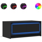 vidaXL Măsuță de cafea cu lumini LED, negru, lemn prelucrat vidaXL Măsuță de cafea cu lumini LED, negru, lemn prelucrat