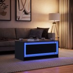 vidaXL Măsuță de cafea cu lumini LED, negru, lemn prelucrat vidaXL Măsuță de cafea cu lumini LED, negru, lemn prelucrat