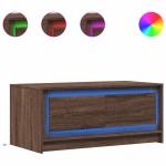 vidaXL Măsuță de cafea cu lumini LED, stejar maro, lemn prelucrat vidaXL Măsuță de cafea cu lumini LED, stejar maro, lemn prelucrat